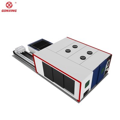 Máquina de corte por láser de lámina y tubo de metal industrial de doble mesa de 3000w con guía HIWIN