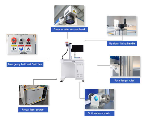Máquina de grabado láser de joyas de oro y plata GXLASER 20W/30W/50W Marcado por láser de fibra de escritorio con área de marcado 200mm*200mm