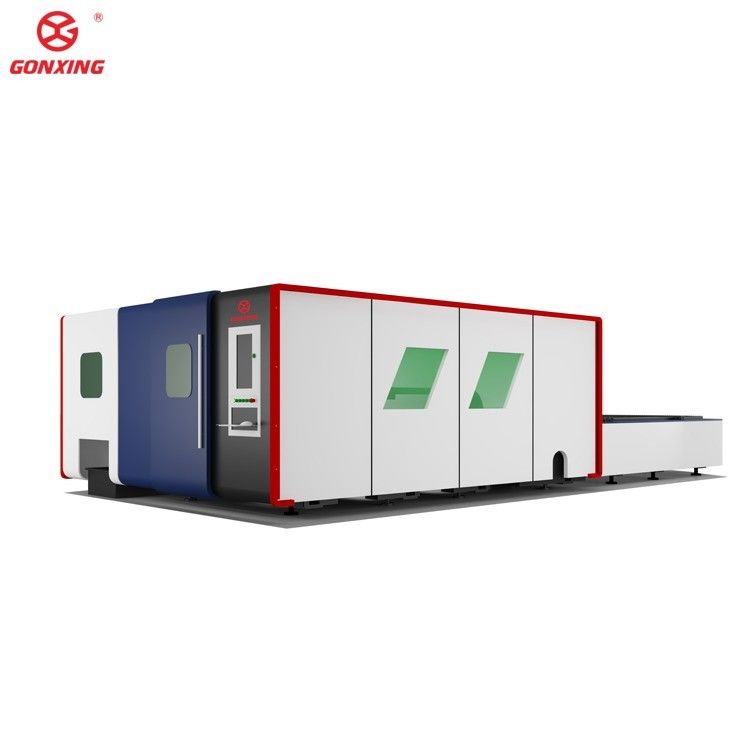 Máquina de corte por láser de lámina y tubo de metal industrial de doble mesa de 3000w con guía HIWIN